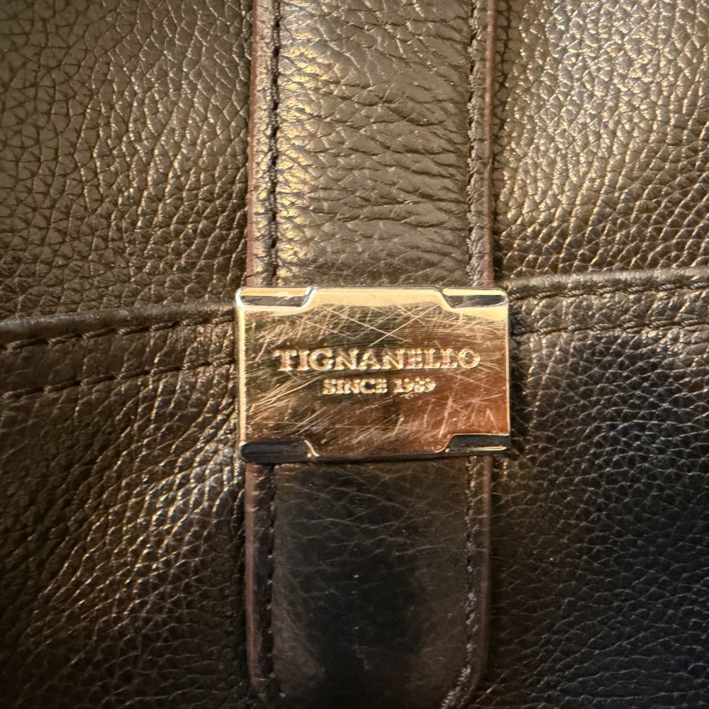 Tignanello Dark Brown Leather Belt Bag
